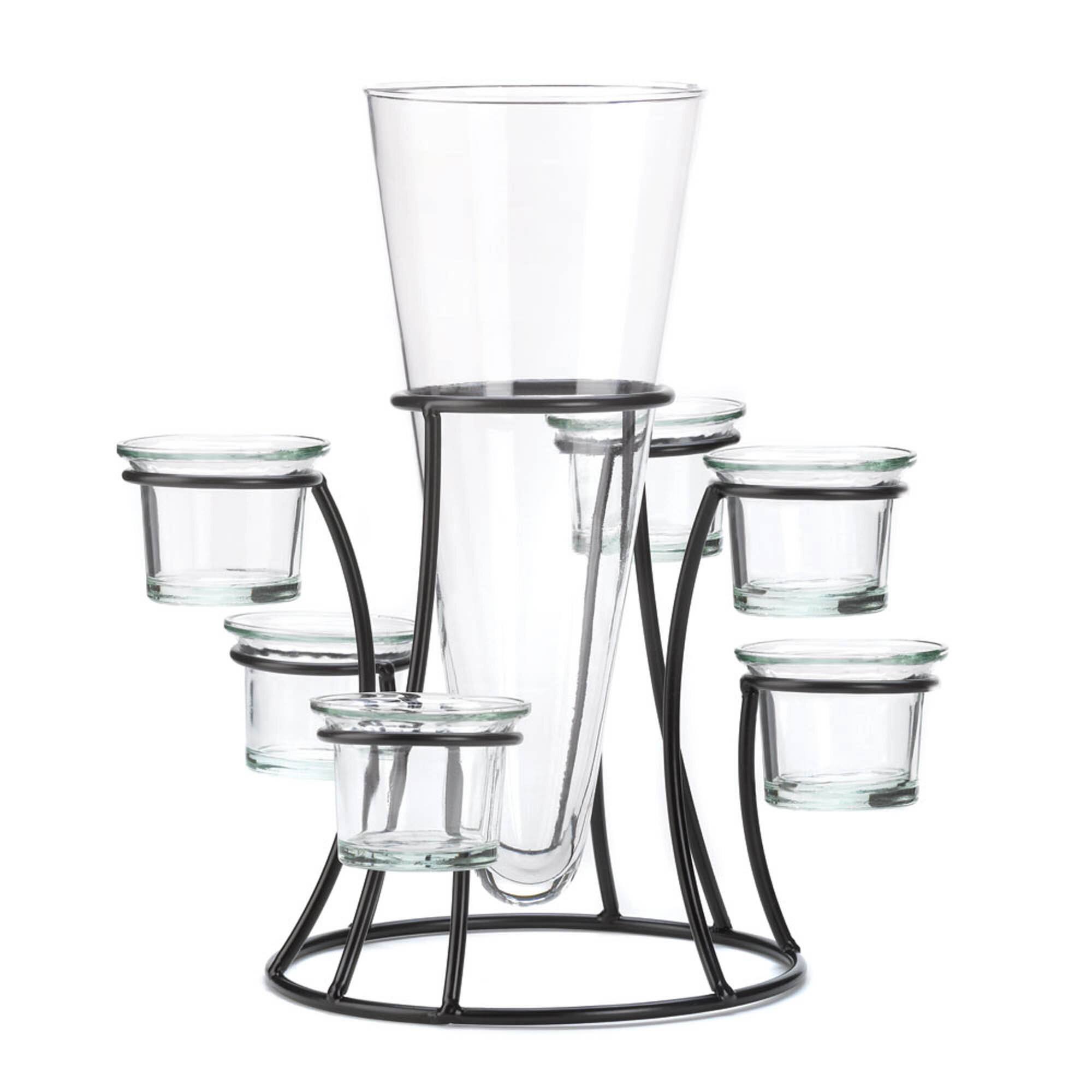 11" Circular Candle Stand with Vase